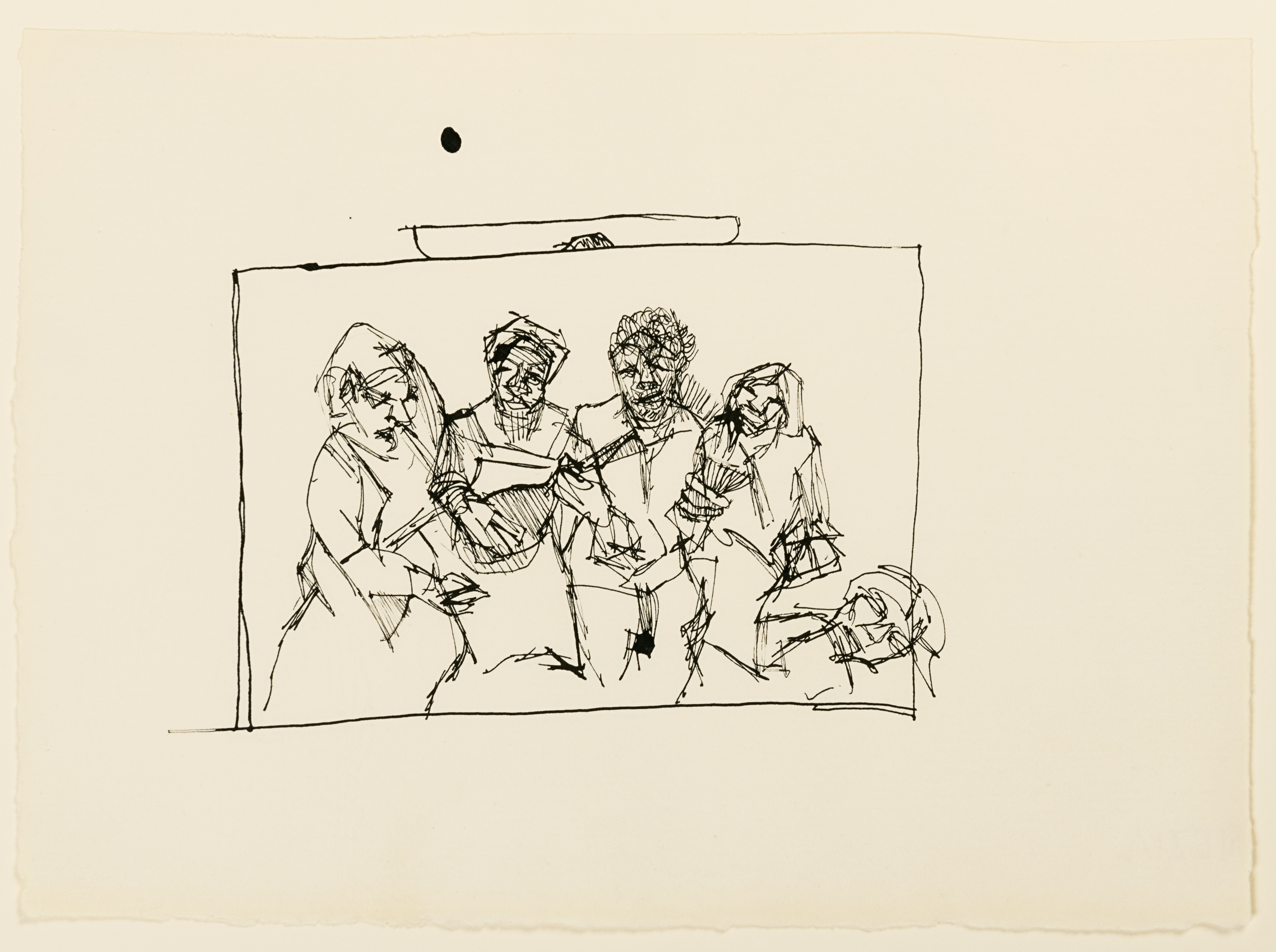 Drawing after Large Interior W11 (after Watteau)